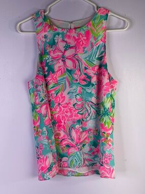 Lilly Pulitzer Pink & Teal Floral Tank Top